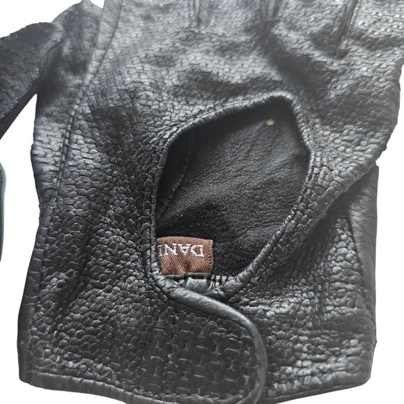 Danier Black Genuine Leather Driving Gloves With Cut-Out Design Sz S - Picture 2 of 7